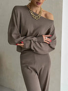 Lavinque outfit set Ensemble pull et pantalon large | Ensemble | Élégance minimaliste et confort absolu