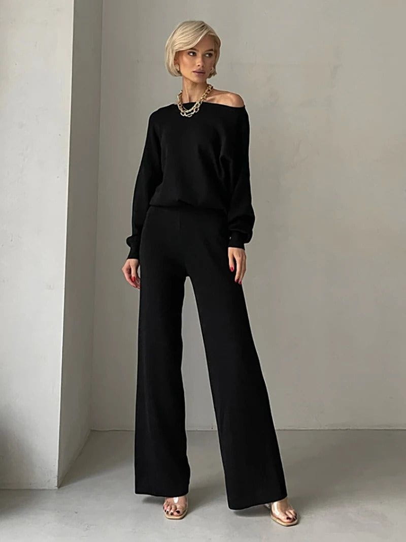 Lavinque outfit set Ensemble pull et pantalon large | Ensemble | Élégance minimaliste et confort absolu