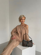 Lavinque outfit set Ensemble pull et pantalon large | Ensemble | Élégance minimaliste et confort absolu