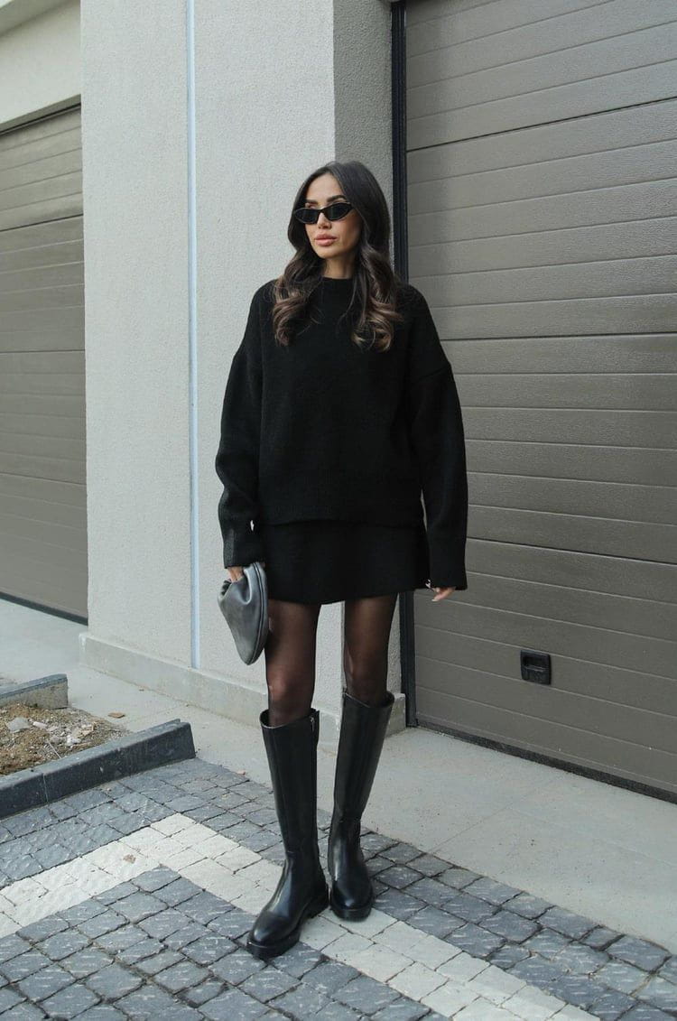 Lavinque outfit set Ensemble Pull Oversize & Jupe | Élégance & Confort | Look Automnal