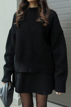 Lavinque outfit set Ensemble Pull Oversize & Jupe | Élégance & Confort | Look Automnal