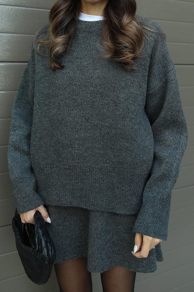 Lavinque outfit set Ensemble Pull Oversize & Jupe | Élégance & Confort | Look Automnal