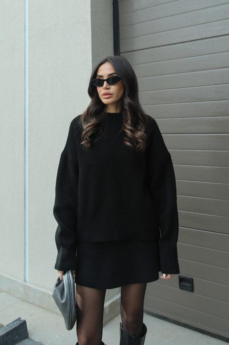 Lavinque outfit set Ensemble Pull Oversize & Jupe | Élégance & Confort | Look Automnal