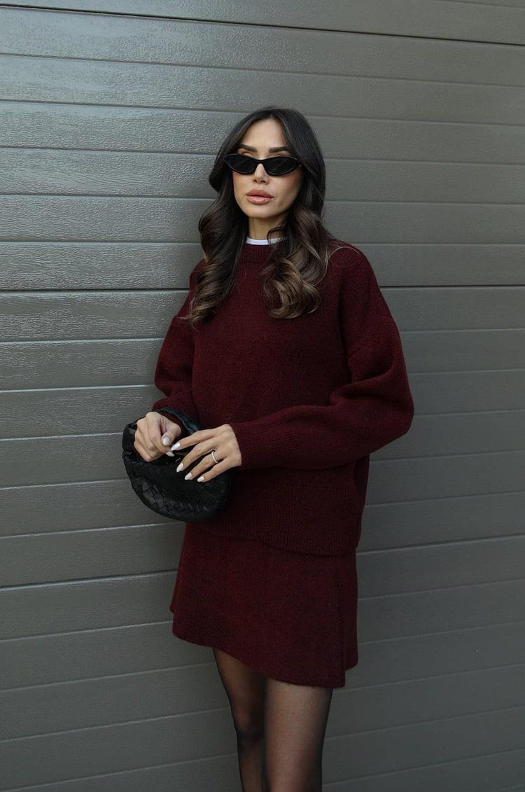 Lavinque outfit set Ensemble Pull Oversize & Jupe | Élégance & Confort | Look Automnal