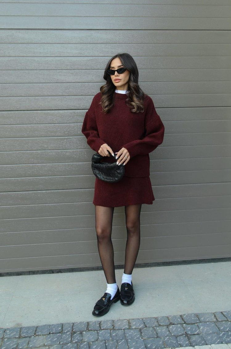 Lavinque outfit set Ensemble Pull Oversize & Jupe | Élégance & Confort | Look Automnal