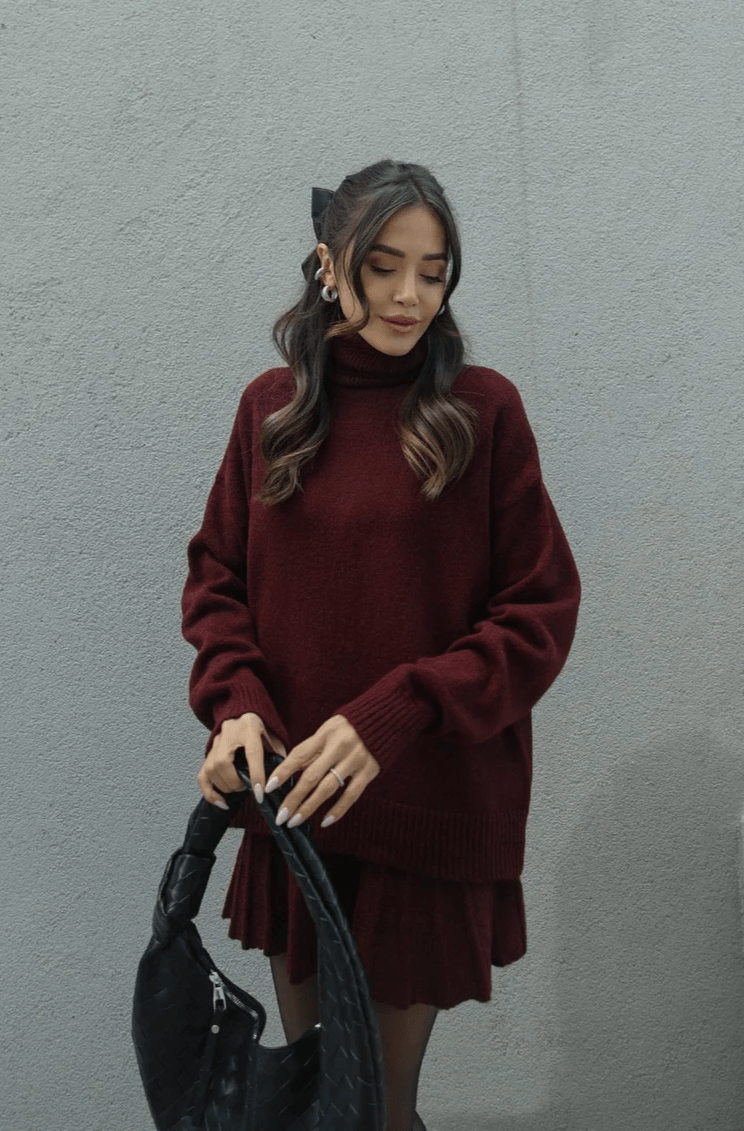 Lavinque outfit set Ensemble Robe et Pull Oversize Femme | Chic et Confortable | Hiver Élégant