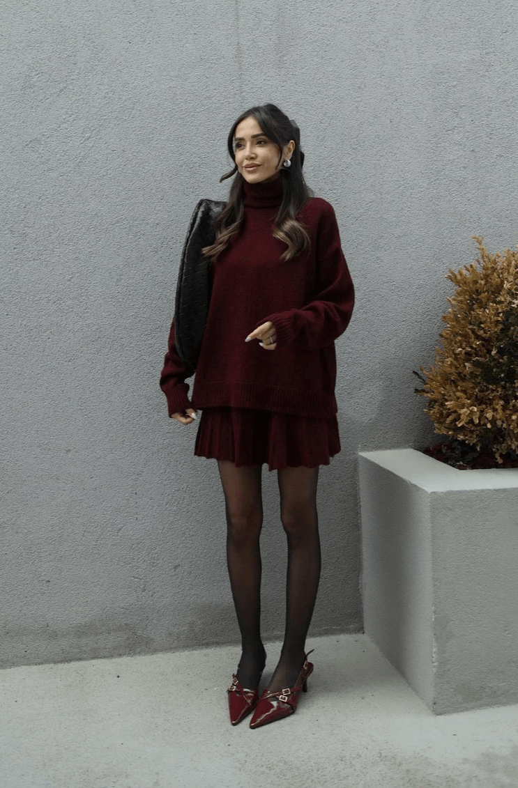 Lavinque outfit set Ensemble Robe et Pull Oversize Femme | Chic et Confortable | Hiver Élégant