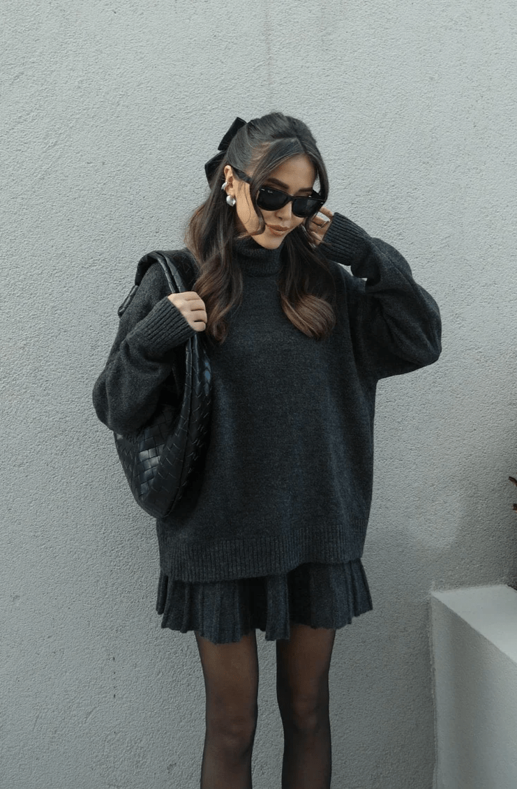 Lavinque outfit set Ensemble Robe et Pull Oversize Femme | Chic et Confortable | Hiver Élégant