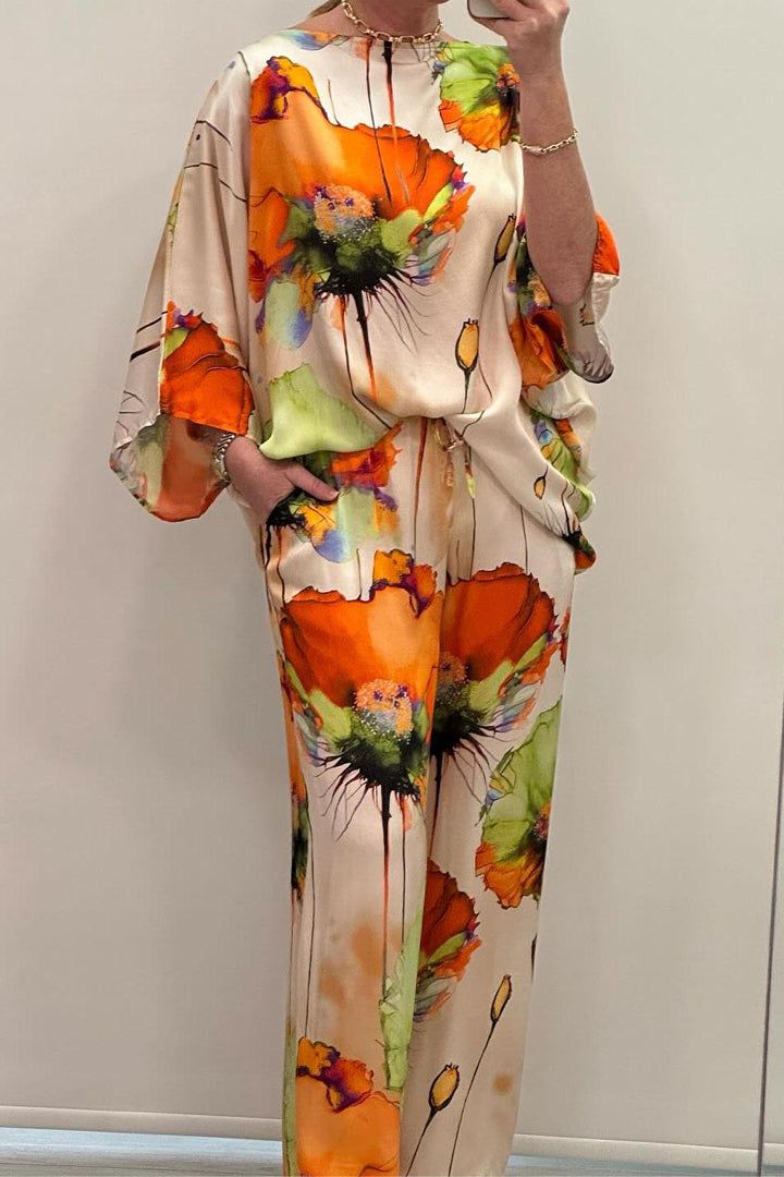 Lavinque outfit set Ensemble Satin Imprimé | Multicolore | Élégance et Fluidité