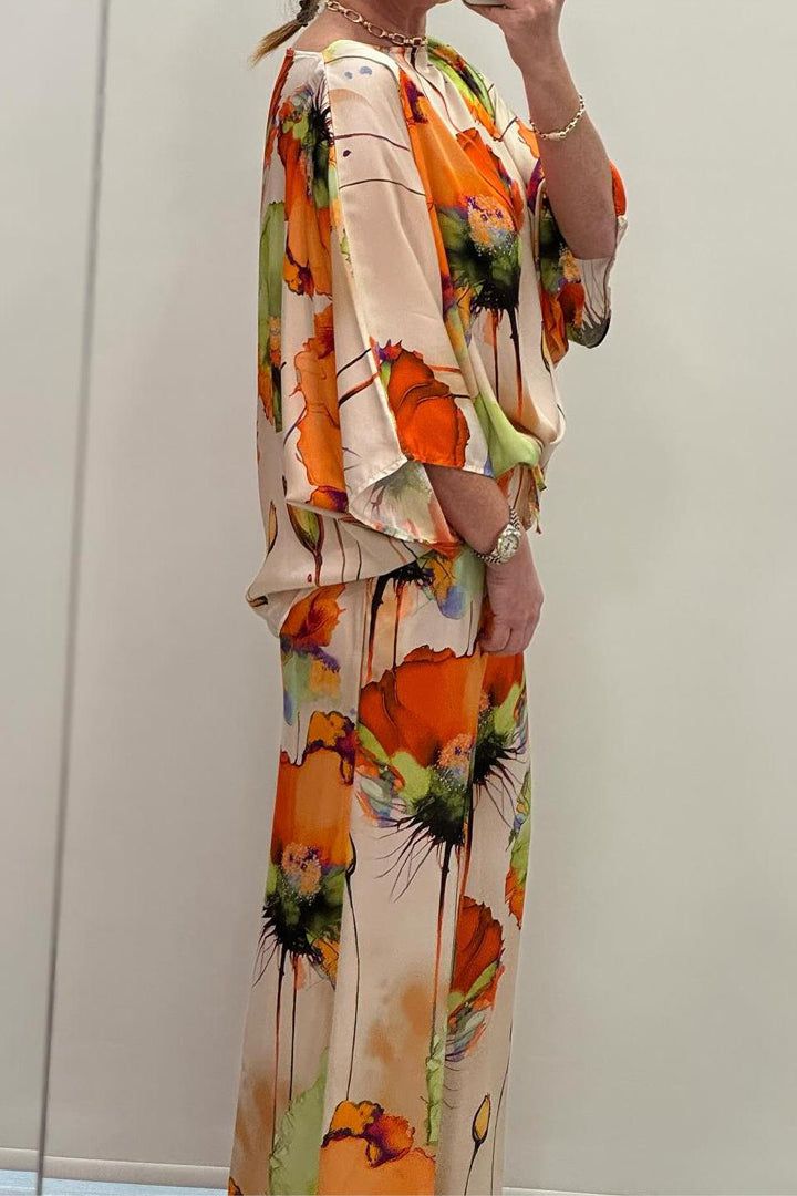 Lavinque outfit set Ensemble Satin Imprimé | Multicolore | Élégance et Fluidité