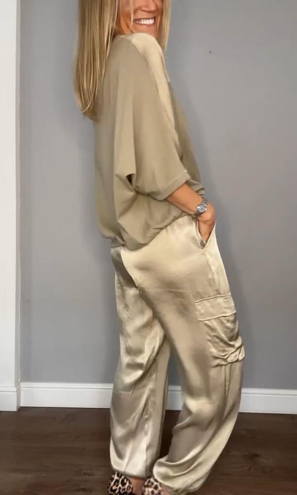 Lavinque outfit set Ensemble Satiné | Élégance Brillante | Confort Luxe