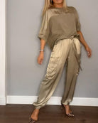 Lavinque outfit set Ensemble Satiné | Élégance Brillante | Confort Luxe
