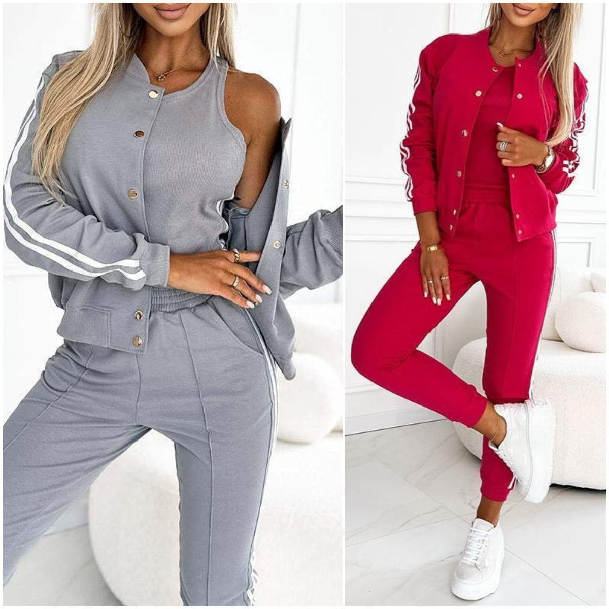 Lavinque outfit set Ensemble Sportwear Chic | Rouge | Confort et Élégance Décontractée