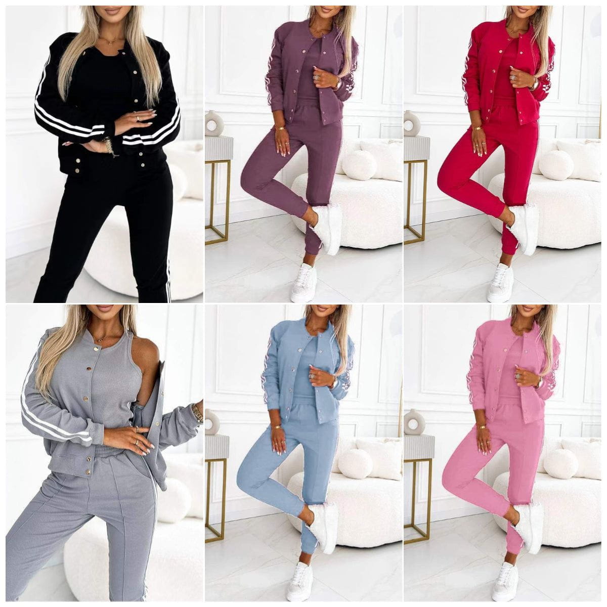 Lavinque outfit set Ensemble Sportwear Chic | Rouge | Confort et Élégance Décontractée