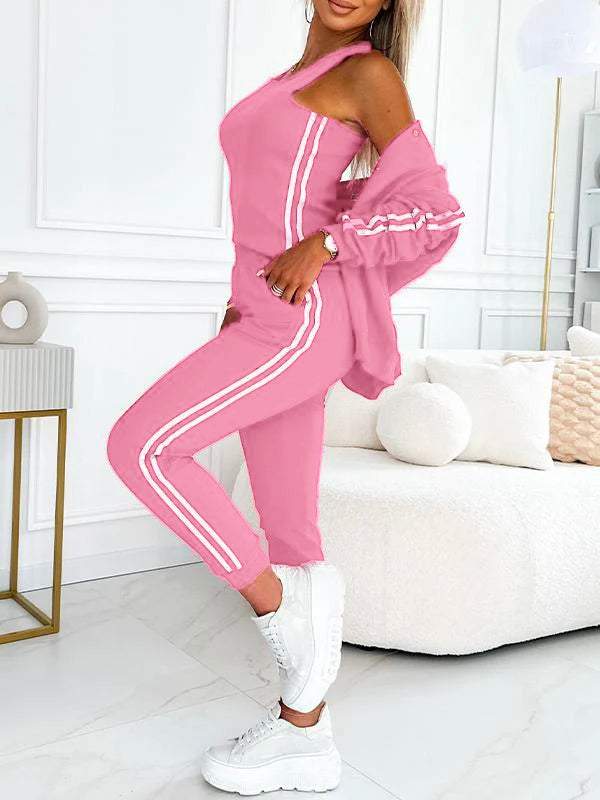 Lavinque outfit set Ensemble Sportwear Chic | Rouge | Confort et Élégance Décontractée
