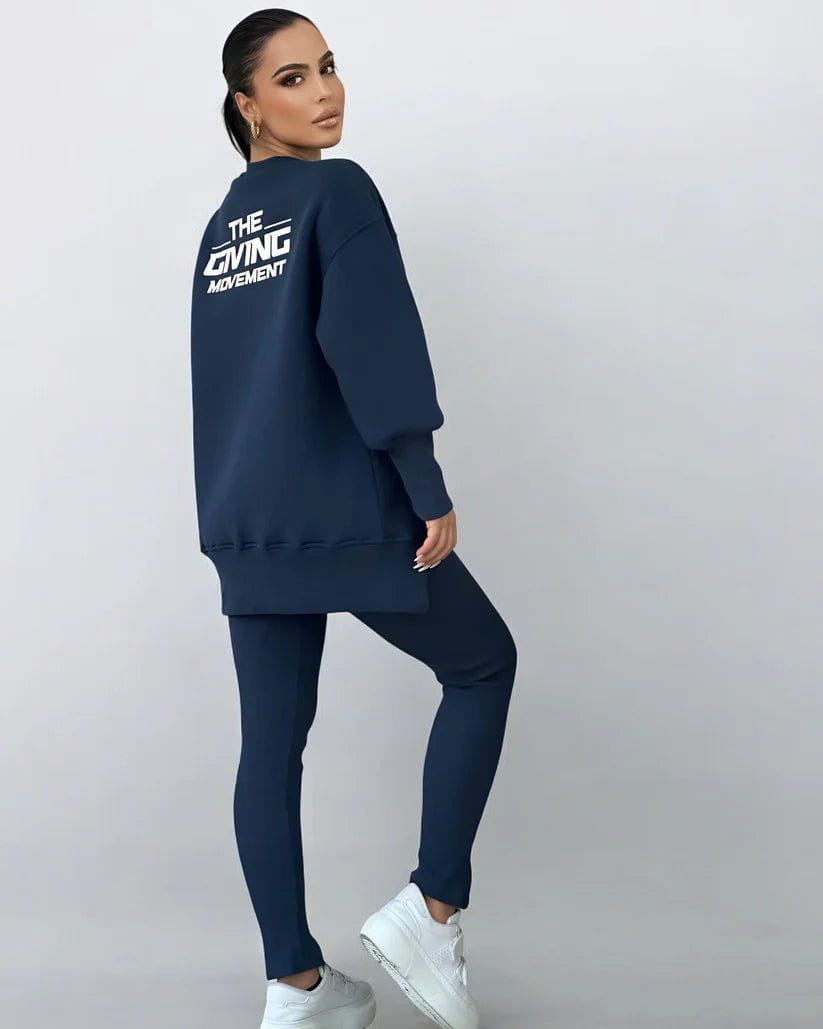 Lavinque Outfit set Ensemble Sweat et Legging | Bleu Marine | Sporty et Ultra Confortable