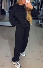 Lavinque outfit set Ensemble Sweat et Pantalon | Confort & Paillettes | Look Streetwear