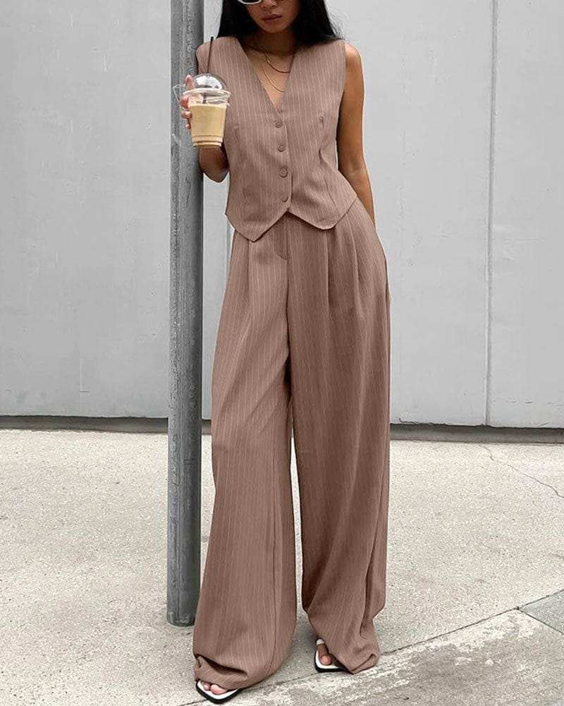 Lavinque outfit set Ensemble Tailleur Débardeur et Pantalon Large | Élégant | Fluide et Moderne