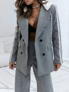 Lavinque Outfit set Ensemble Tailleur Femme à Rayures | Gris | Élégant et Structuré