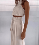 Lavinque Outfit set Ensemble Top & Pantalon Élégant | Fluide & Sans Manches | Chic et Moderne