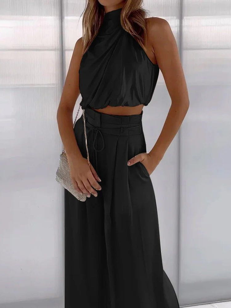 Lavinque Outfit set Ensemble Top & Pantalon Élégant | Fluide & Sans Manches | Chic et Moderne