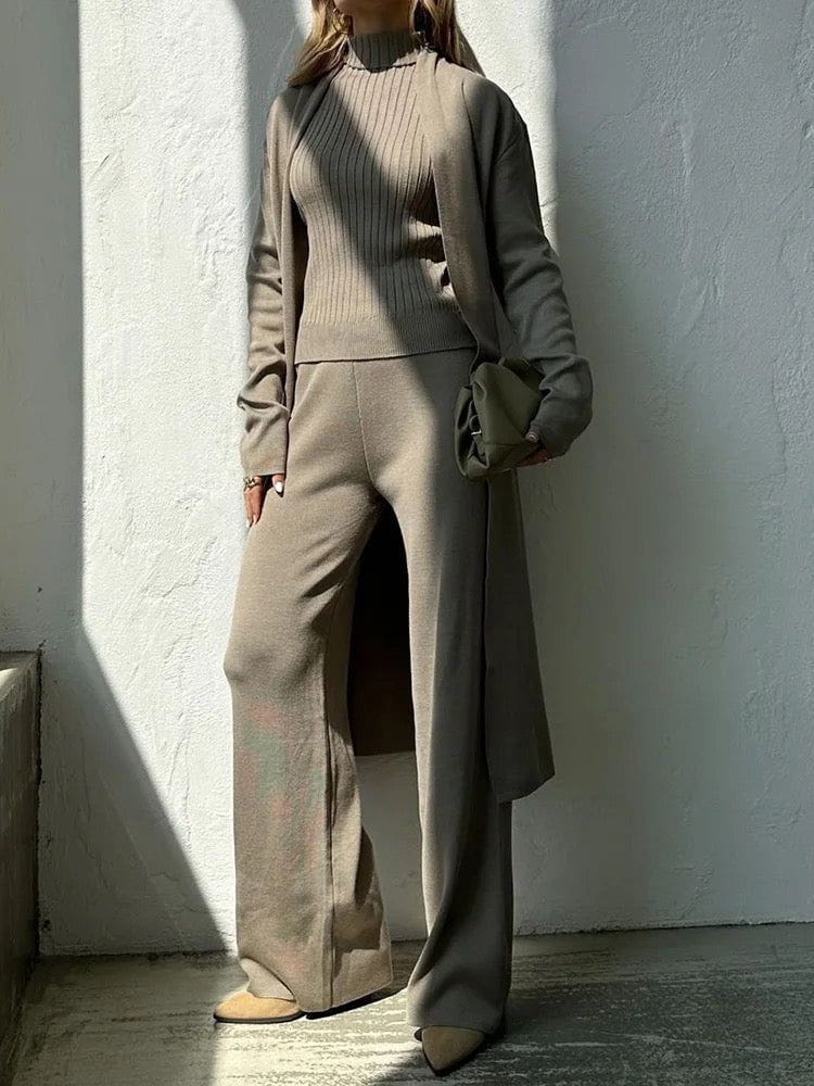 Lavinque outfit set Ensemble Tricot 3 Pièces | Élégance Minimaliste | Confort et Style
