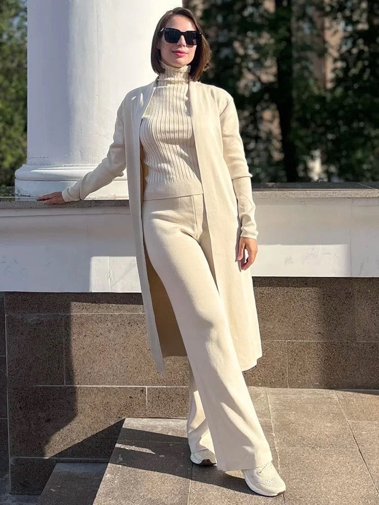 Lavinque outfit set Ensemble Tricot 3 Pièces | Élégance Minimaliste | Confort et Style