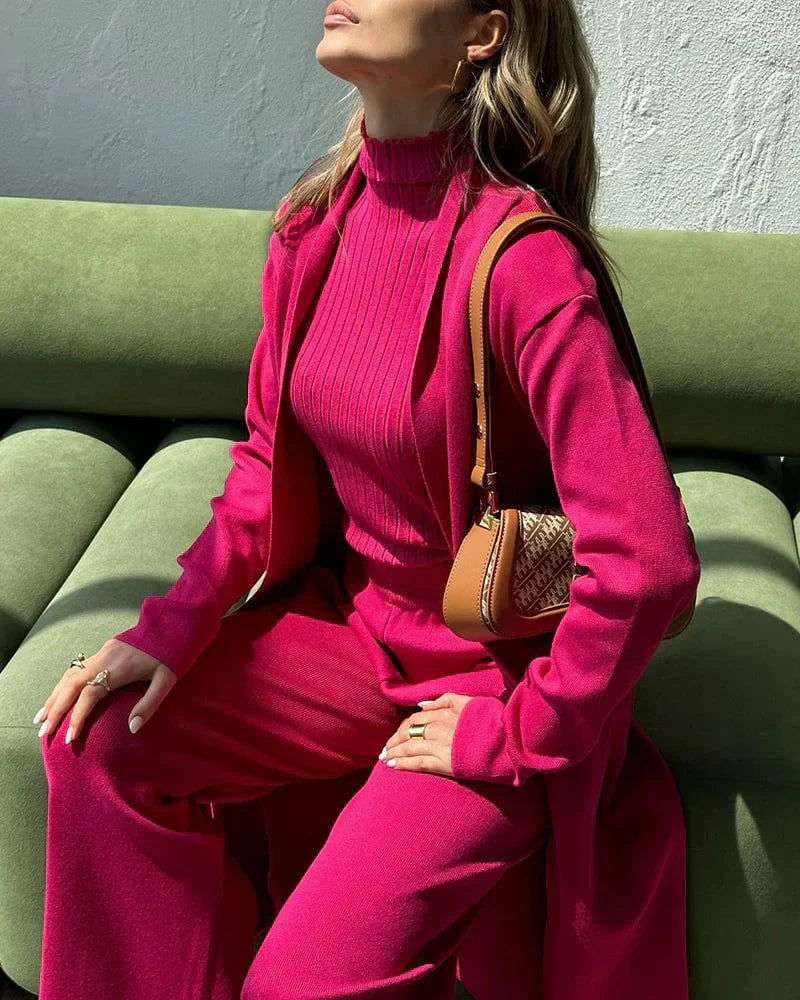 Lavinque outfit set Ensemble Tricot 3 Pièces | Élégance Minimaliste | Confort &  Style