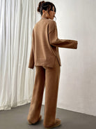 Lavinque Outfit set Ensemble Tricot Décontracté | Marron Caramel | Douillet & Élégant