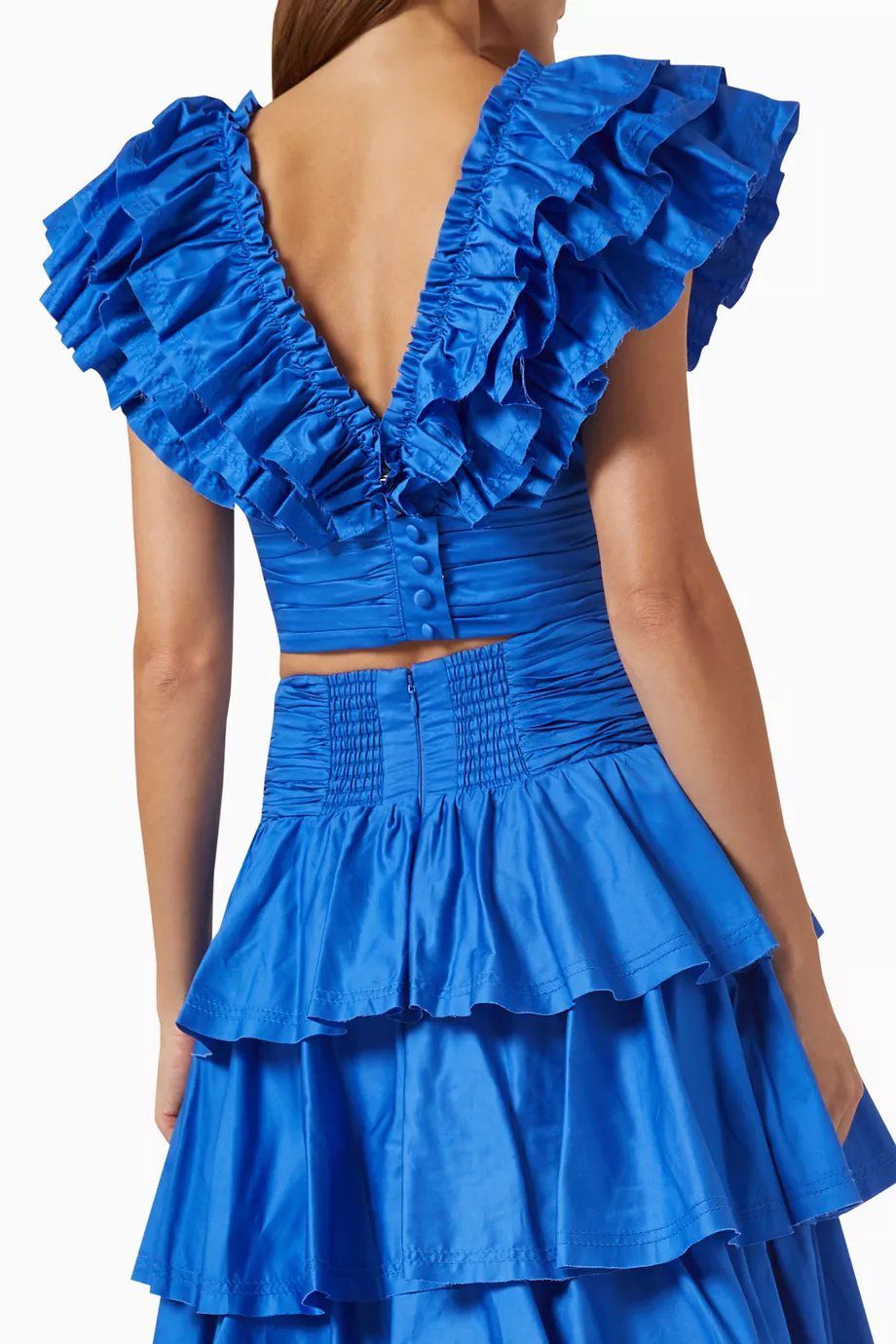 Lavinque outfit set Ensemble Volants Crop Top et Jupe Longue | Festif | Éclatant et Féminin