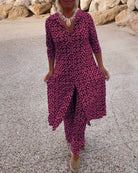 Lavinque outfit set Fuchsia / S Ensemble Élégant 2 Pièces | Tunique Longue & Pantalon | Chic et Confortable