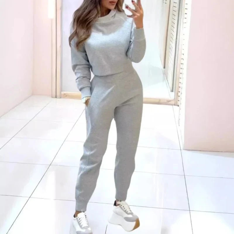 Lavinque outfit set Gris Clair / S Ensemble Crop Sweat & Jogging | Sporty & Tendance | Confort Absolu