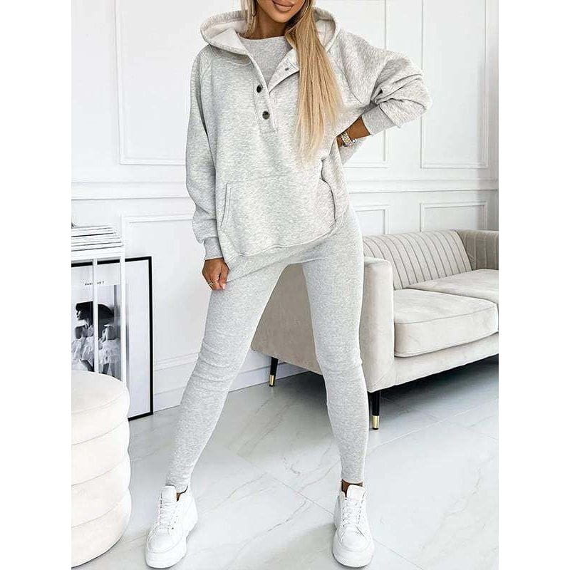 Lavinque outfit set Gris Clair / S Ensemble Sweat à Capuche & Legging | Confort & Style | Tendance Décontractée