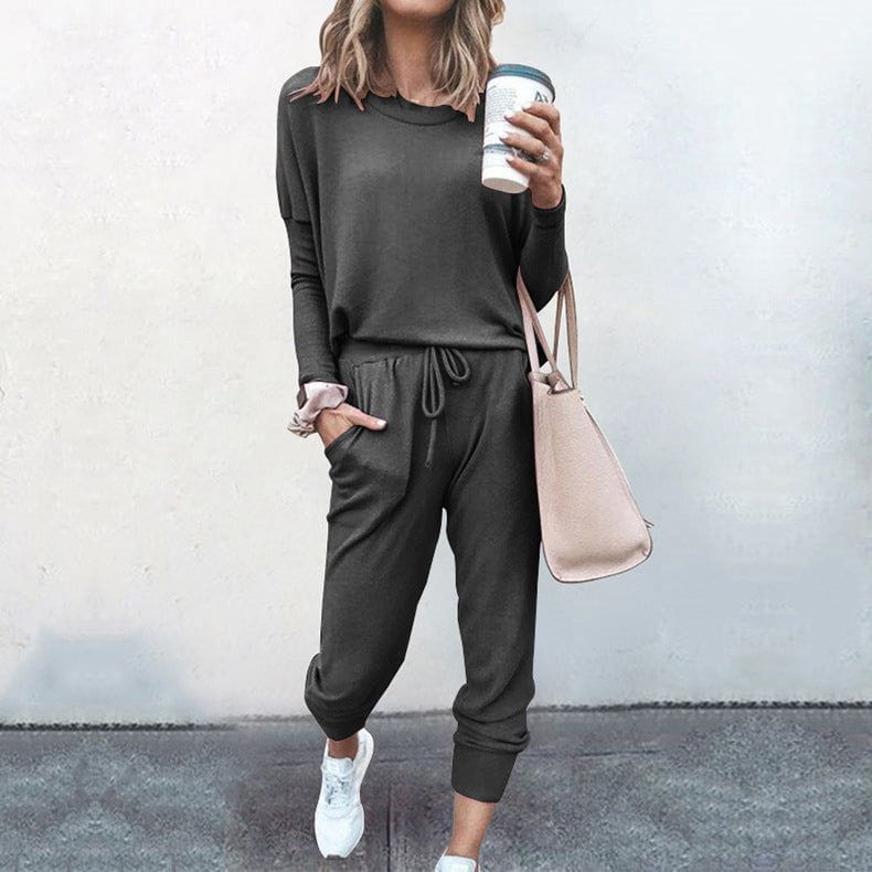 Lavinque Outfit set Gris foncé / S Ensemble Décontracté Femme | Bleu Cobalt | Ultra Confort & Style Quotidien