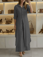 Lavinque outfit set Gris foncé / S Ensemble Long en Lin | Élégance Naturelle | Confort &  Légèreté