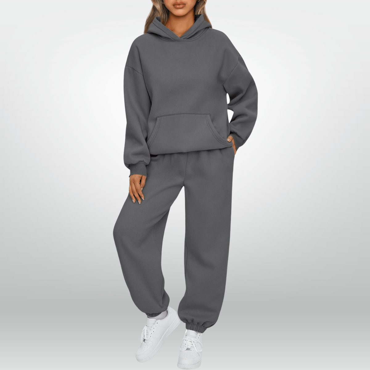Lavinque outfit set Gris foncé / S Ensemble Survêtement Femme | Hoodie & Jogging | Confort Absolu et Look Décontracté