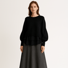 Lavinque Outfit set Gris Noir / XS Ensemble Jupe Longue & Pull Oversize | Tricot | Élégant et Douillet