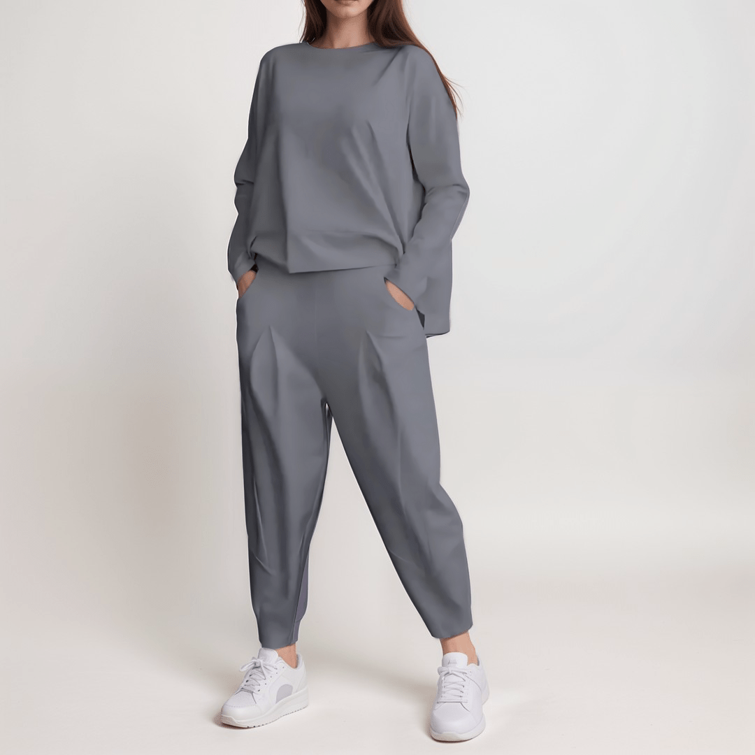 Lavinque Outfit set Gris / S Ensemble Décontracté en Tissu Fluide | Noir | Élégant et Minimaliste