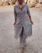 Lavinque outfit set Gris / S Ensemble Élégant 2 Pièces | Tunique Longue & Pantalon | Chic et Confortable