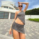 Lavinque outfit set Gris / S Ensemble Jupe & Top | Ajusté & Tendance | Look Estival Chic