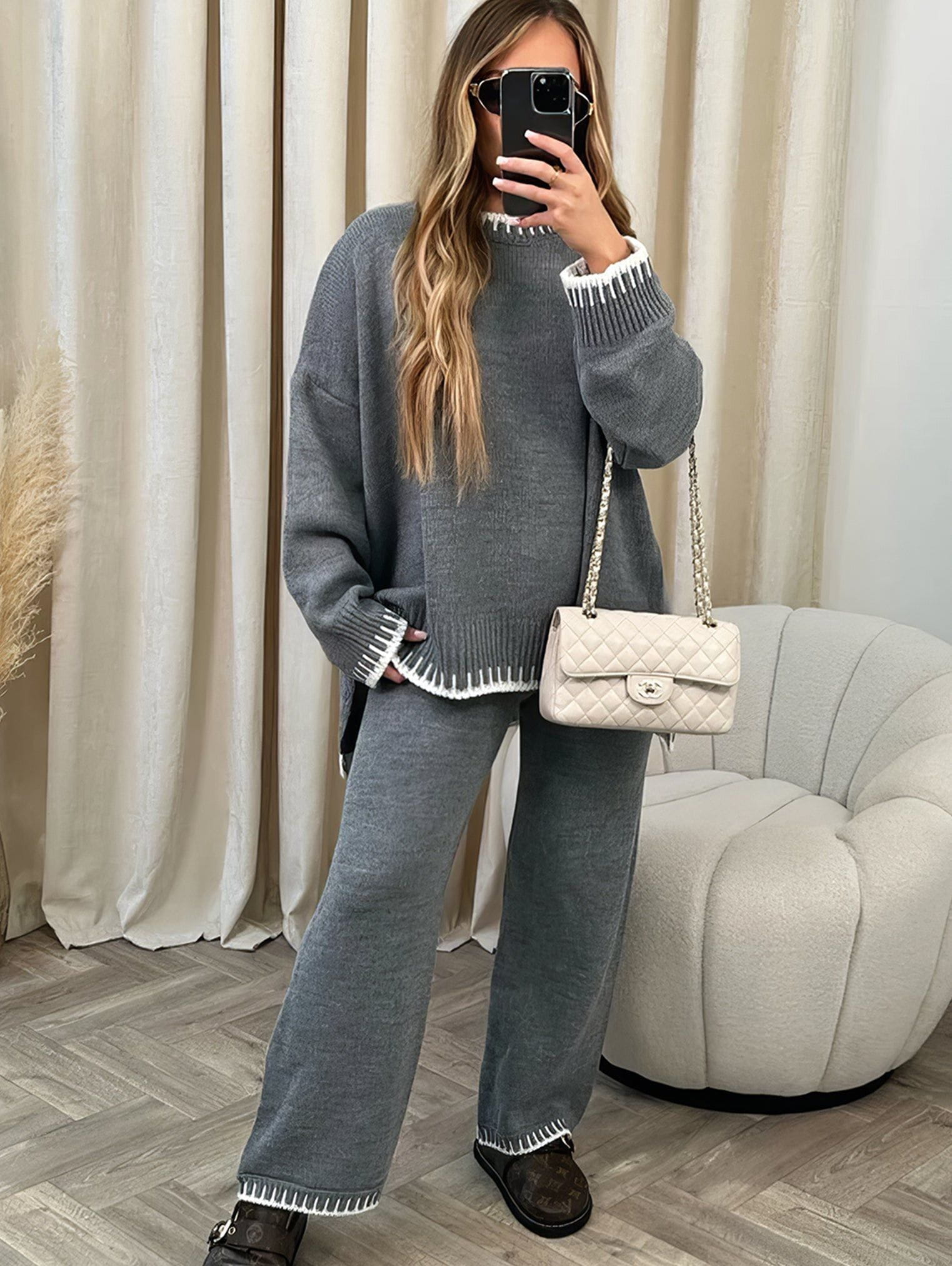 Lavinque outfit set Gris / S Ensemble Lounge en Maille | Douceur & Confort | Look Cocooning