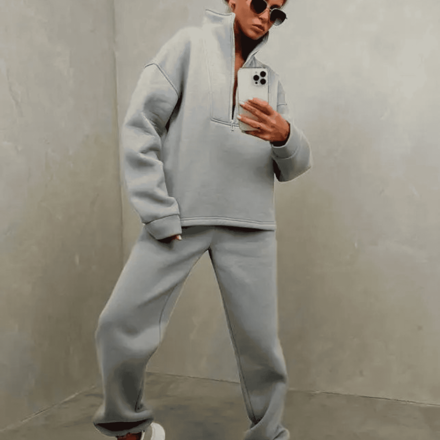 Lavinque outfit set Gris / S Ensemble Loungewear | Lilas | Douillet et Stylé