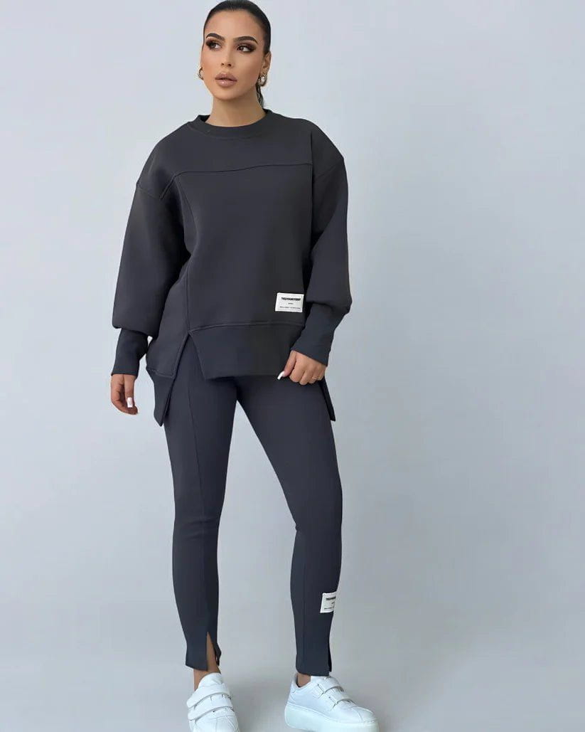 Lavinque Outfit set Gris / S Ensemble Sweat et Legging | Bleu Marine | Sporty et Ultra Confortable