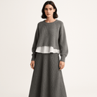 Lavinque Outfit set Gris / XS Ensemble Jupe Longue & Pull Oversize | Tricot | Élégant et Douillet