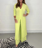 Lavinque Outfit set Jaune / S Ensemble Élégance Fluide | Vert Sauge | Chic et Confortable