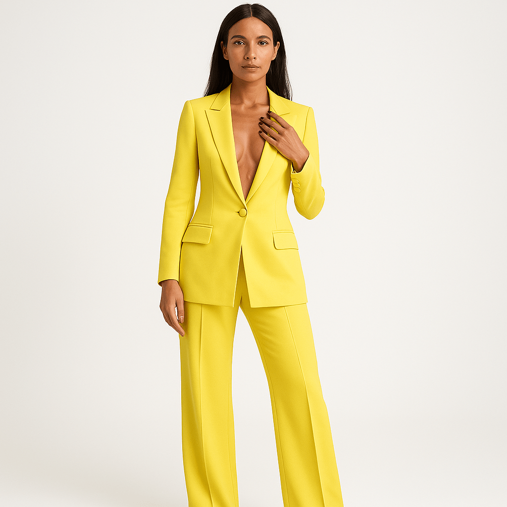 Lavinque Outfit set Jaune / S Tailleur Pantalon Jaune | Coupe Longue & Fluide | Puissance et Élégance