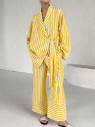 Lavinque outfit set Jaune / XS Ensemble Rayé Femme | Confort | Chic Décontracté