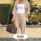 Lavinque outfit set Kaki / M Ensemble en Lin | Confortable | Élégant et Décontracté