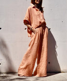 Lavinque outfit set Kaki / S Ensemble Lin Chemise et Pantalon Large | Élégant | Léger et Tendance