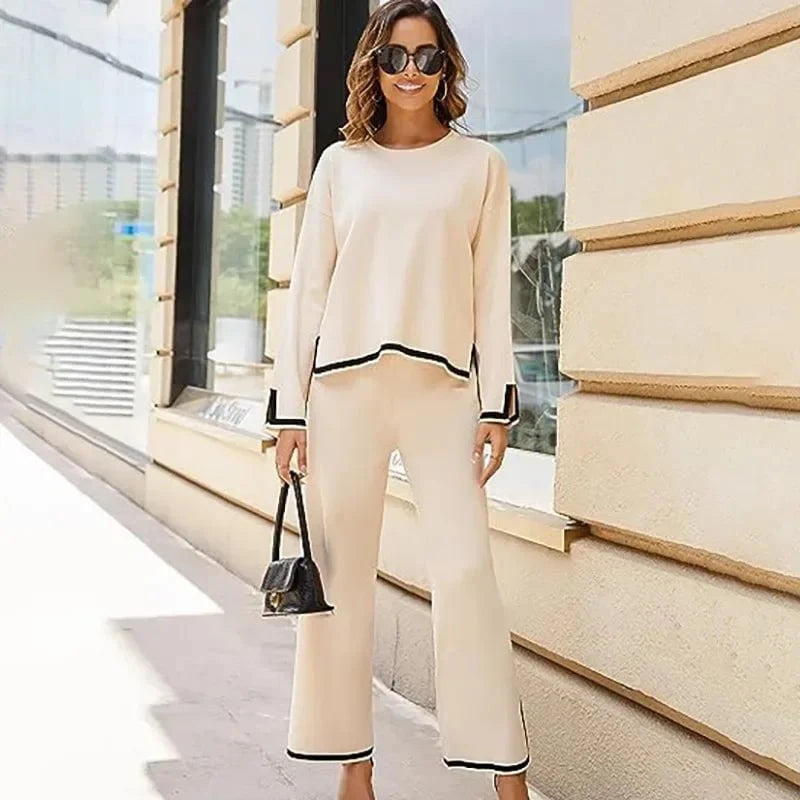 Lavinque outfit set Kaki / S Ensemble Pull et Pantalon Écru | Élégant | Confort et Minimalisme